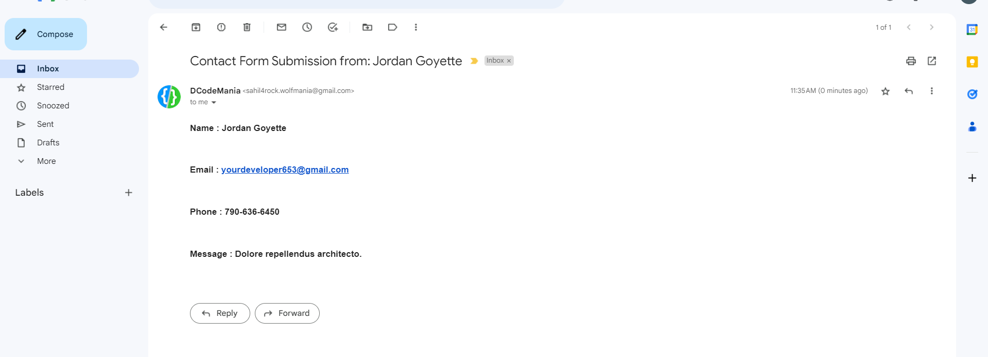 Send Mail with Contact Form Using PHPMailer & Gmail SMTP