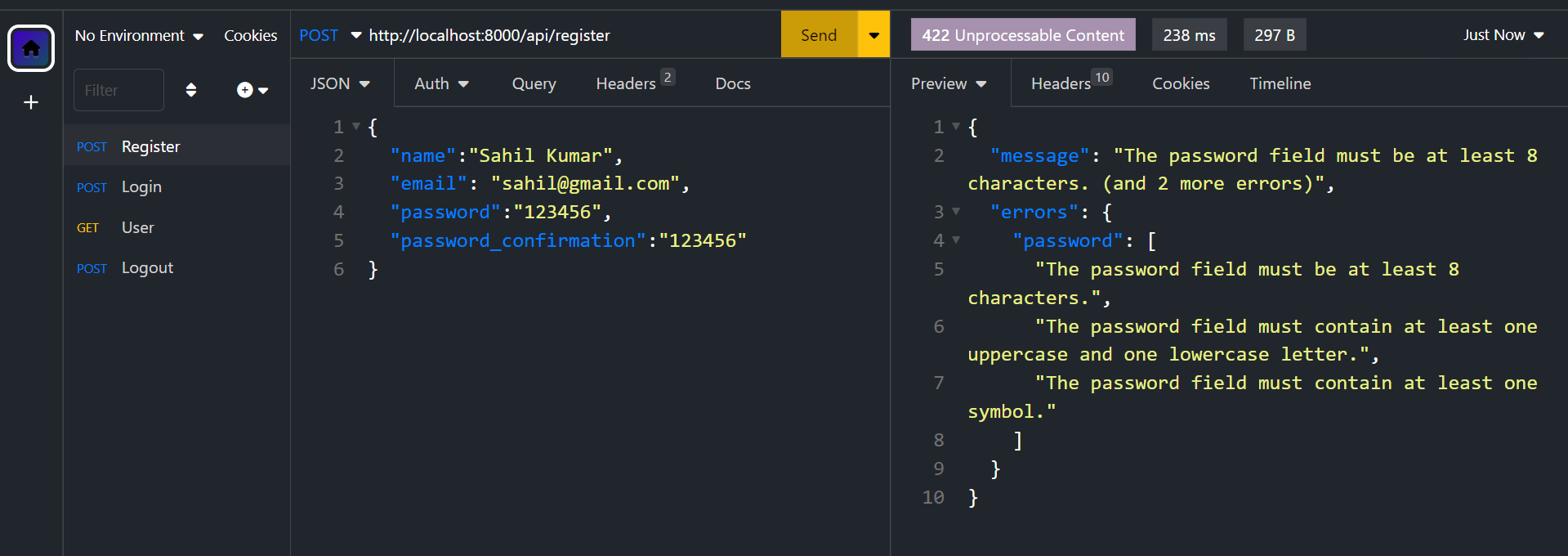 API Testing for User Registration