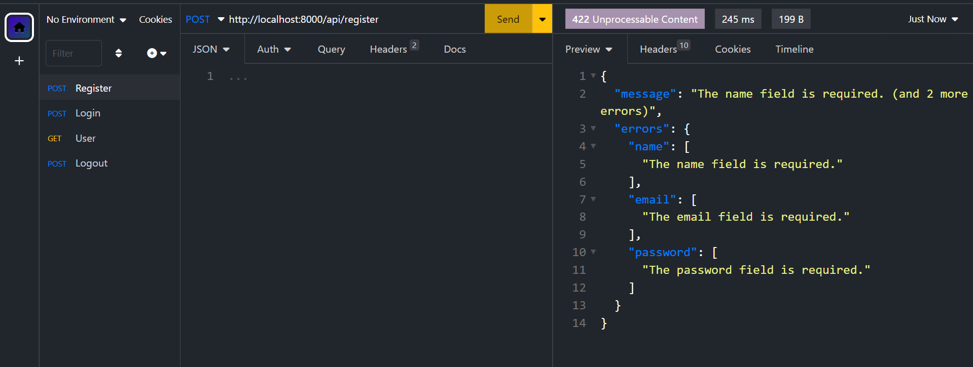 API Testing for User Registration