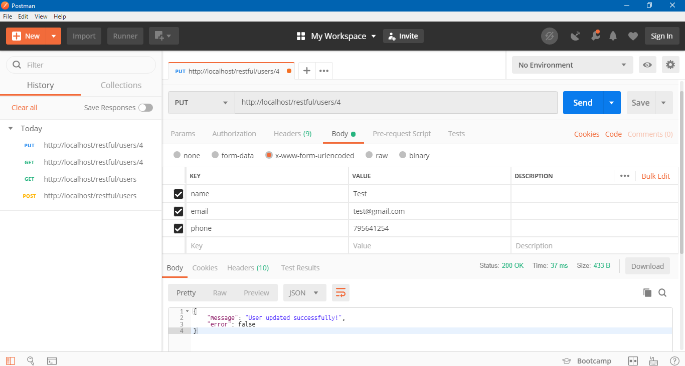 RESTFul API Using PHP - OOP, PDO - MySQL