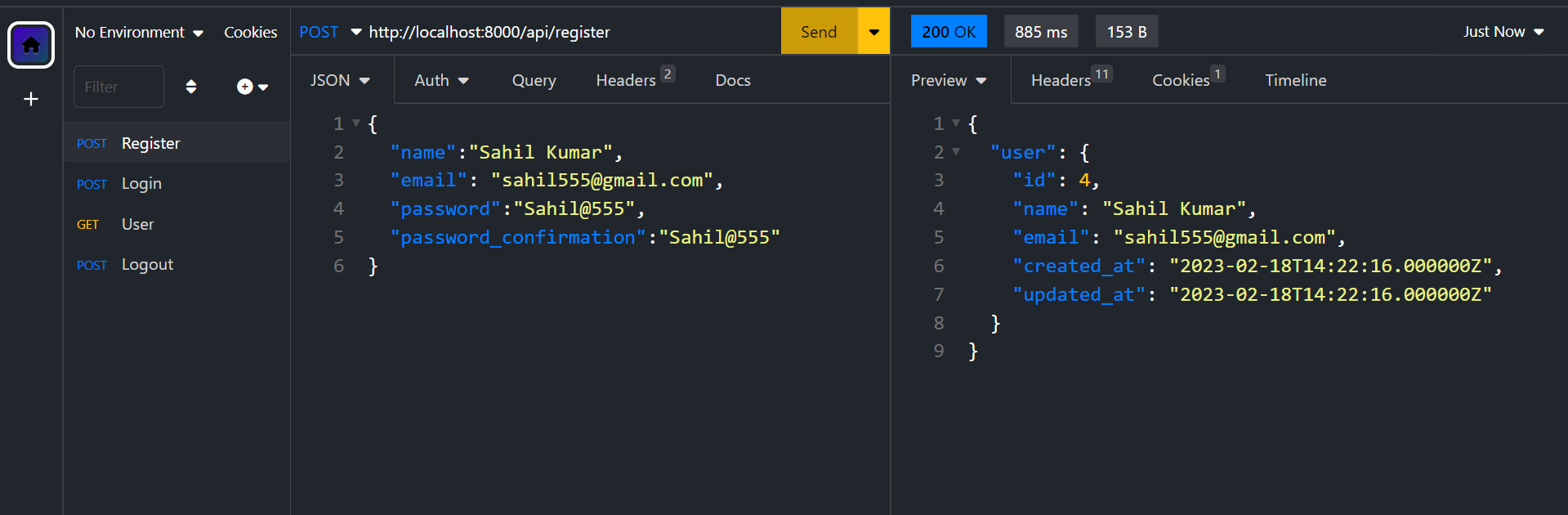 API Testing for User Registration